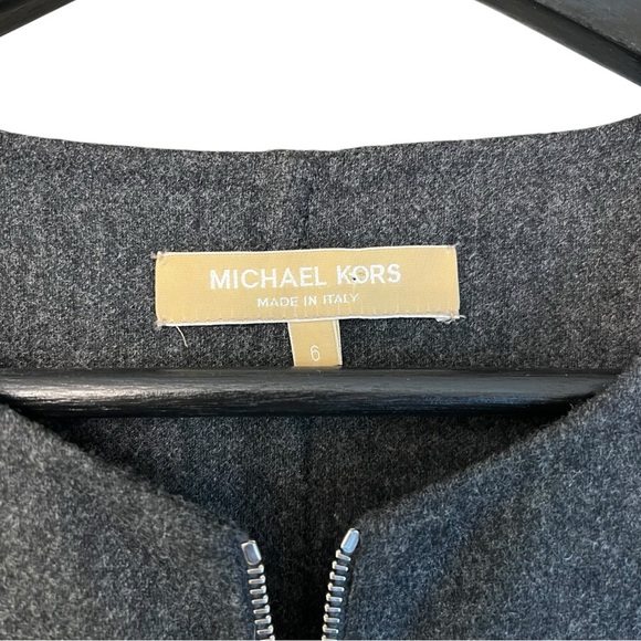 Michael Kors Italy Virgin Wool Sheath Dress Charcoal Melange Size 6 Old Money - Picture 4 of 6